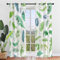Hiseng Schiebegardinen Voile Vorhang Gardinen 2er Set Pflanze Druck Sheer Schiebevorhänge Lichtdurchlässig Flächenvorhänge für Wohnzimmer Schlafzimmer Fensterschal (107x213cm,Grüne Blätter)