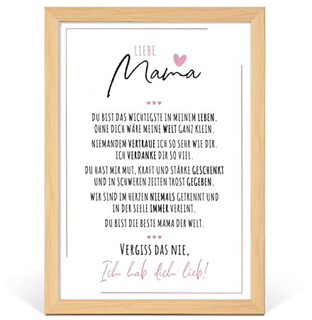 Definition Poesie Kunstdruck-Poster | Weihnachtsgeschenke Mama Geschenk Muttertag | Muttertagsgeschenk Wandbilder | Weihnachten Geschenke für Mama Geburtstag | Wanddeko Wohnzimmer DINA A4 mit Rahmen