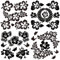 GORGECRAFT 4 Stile Hawaii-Hibiskusblüten-Autoaufkleber Schwarzer Schmetterling Laser-Autoaufkleber Sonnenschutz Haustier Selbstklebend Autozubehör Kfz-Außendekoration Für SUV