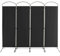 GOPLUS Paravent Pliable à 4 Panneaux, Brise Vue Intérieure et Extérieure avec Support en Métal,Paravent de Chambre Retractable 221 x 188 CM, pour Salon, Chambre, Bureau(Noir)
