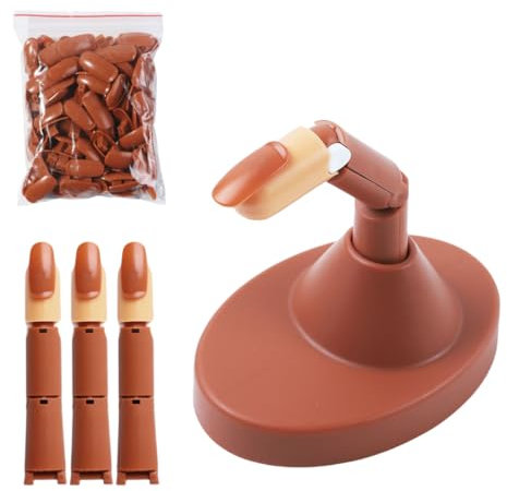 Lajiakoy® Übungshände Finger für Maniküre, 100 Austauschbare Nagelspitzen, 3 Handwerkzeuge Flexibel Einstellbare Falsche Fingerhände，Nageltisch mit Absaugung für DIY-Nagelmaniküre (BN)