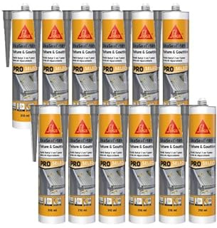 Lot de 12 mastics butyl SIKA Sikaseal-189 Toiture & Gouttière - Gris - 310ml