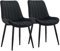 CLIPOP Samt Esszimmerstühle 2er Set Küchenstühle Polsterstuhl Wohnzimmerstuhl Gepolsterte Sessel Sitzfläche mit Rückenlehne und Metallbeine (2er Set, Schwarz)