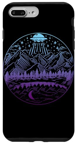 Galaxy UFO Abduction Space Astronaut Nature Lake Moon Alien Case for iPhone 7 Plus/8 Plus