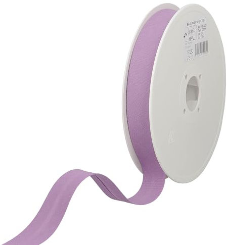 Les Petits Rubans Schrägband – 20 mm breit, gefaltet 10 mm, 25 m Rolle, 50% Baumwolle, 50% Polyester, Bordüre zum Nähen, Banner, Polster, Möbel, Paspeln, Kleidung, Decken