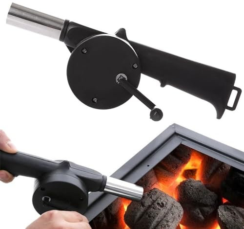 Tinkber 1 Pz Soffiatore Portatile a Manovella, Ventilatore per Barbecue a Manovella, Ventilatore a Manovella, Ventilatore Manuale per Barbecue, per Cucinare All'aperto, Picnic, Campeggio