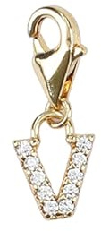 Depesche 11785-038 Charms Express yourself - Anhänger für Halsketten und Armbänder, Buchstabe V,vergoldet, als kleines Geschenk