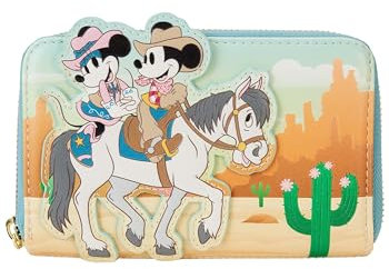 Disney by Loungefly Porte-Monnaie Western Mickey et Minnie, Noir, Standard, Portefeuille zippé
