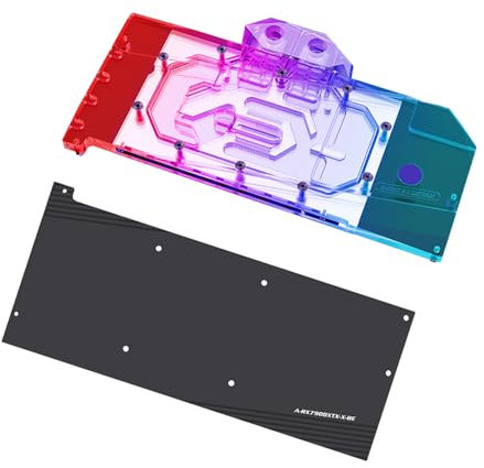 GPU Waterblock - for AMD Radeon RX 7900 XTX RX 7900 XT RX 7800 XT Reference Edition, PC GPU Water Liquid Cooling Block Cooler with Backplate (for AMD Radeon RX 7900 XTX Reference Edition)