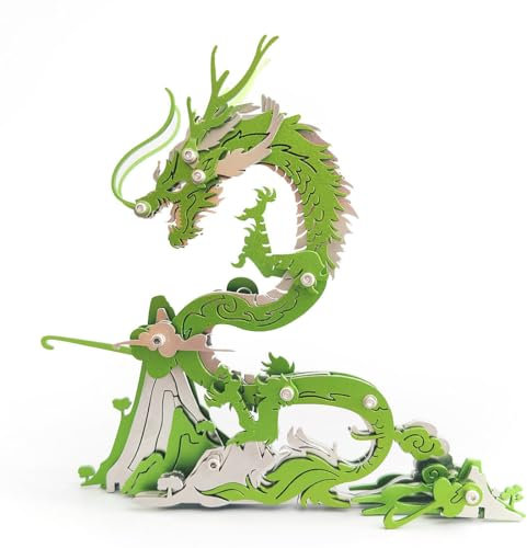 3D Metall Puzzle Tiere, 90+ Stück DIY Drache 3D Mechanical Puzzle Modellbausatz Erwachsene mit Werkzeug