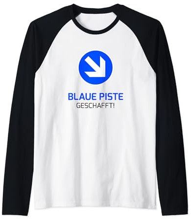 Blaue Skipiste geschafft! Ski Anfänger Beginner Skischule Raglan