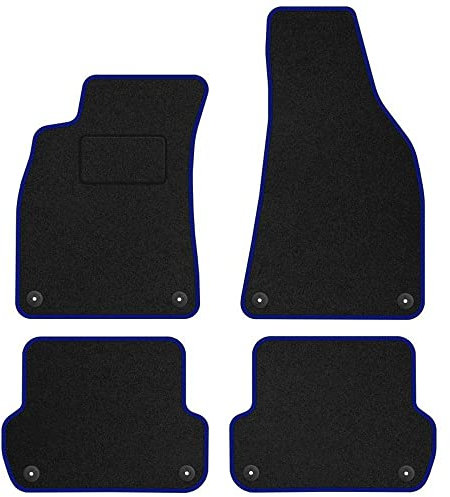 SMK Velours Standard fussmatten Auto passend für Audi A4 B7 2004-2008 - Standard, Gewebt, Blau fußmatten Auto - Erleben Sie neuen Fahrkomfort mit einem Velours- Auto fußmatten Satz für Ihr Auto
