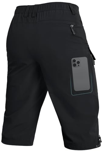 Moosehill 3/4 Kurze-Hosen-Herren-Cargo-Bermuda-Outdoor-Shorts-Herren 6 Taschen Leichte Wasserdicht Cargohose Wanderhose Arbeithose männer kurz MTB Outdoor Sport Sommer Activewear-Shorts