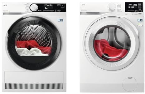 AEG TR8T70680 Wärmepumpentrockner/Serie 8000 mit AbsoluteCare® & LR6A648 Waschmaschine / 8,0 kg/Leise/Mengenautomatik