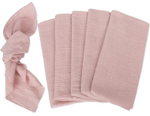 Cloth Napkins 42 x 42 CM, Napkins Cloth, Cotton Cloth Napkins, 6 pack Party Napkins Adults Cloth Reusable Napkins for Christmas/Dinners/Weddings/Bar/Cocktail (Pink)