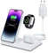 Cargador inalámbrico Triple en uno for iPhone 11/12/13/14/15/XS/X/8 Series, for Apple Watch 9/ultra/8/7/6/se/5/4/3/2 Carga inalámbrica en casa/Viaje/Oficina(Blanco)
