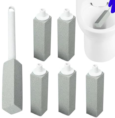 Bimsstein-Toilettenschüssel-Reinigungsbürste, Bimsstein-Toilettenstein - Kalkentferner - Extra starker Hartwasser-Ringbürstenstab mit extra langem Griff für Rost, Fliesen, Küchenspüle, Fugenmörtel, Gr