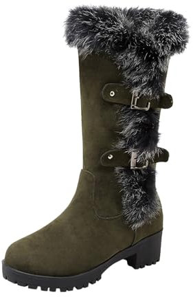 Stivali Donna Invernali Stivaletti Donna Tacco Grosso Cowboy Boots Stivali Donna Pelle Stivali Gomma Donna Stivali Alti con Tacco Tacchi Donna Stivaletti Punta Texani Borchie