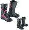Vaster Moto Chaussures de moto longues pour femme - Bottes de moto roses - Chaussures en cuir imperméables pour femme, rose, 38 EU