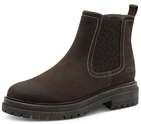 s.Oliver Damen Chelsea Boots Elegant Vegan, Braun (Mocca), 37 EU