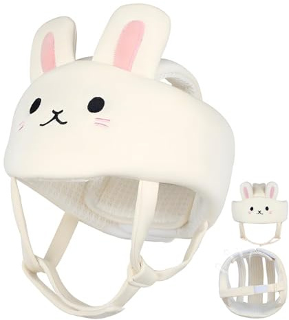 Baby Helmet for Crawling Walking – Soft and Lightweight Baby Head Protector with Adjustable Straps, 360° Protection for Toddlers, Cute Bunny Ears Design, Perfect Todder Fall Back Head Protector