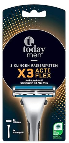 Today Men 3 Klingen Rasiersystem X3 Acti Flex mit Aloe Vera für Männer