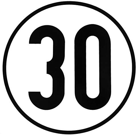 Cartello di velocità | Lamiera | 30 km/h | Velocità | Scudo | Velocità massima | Tempo | Sicurezza | Trecker | Trattore | Trattore | Rimorchiatore
