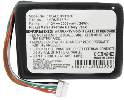 Litanki Batterie de rechange compatible avec Logitech HRMR15/51, NT210AAHCB10YMXZ, Squeezebox Radio, XR0001, X-R0001, 1 pièce 2000 mAh