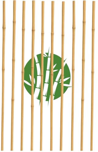 Set di 10 Tutori in Bambù Naturale – Pali per Pomodori, Sostegni per Piante da Interno ed Esterno – Bastoni per Orto e Giardinaggio – Lunghezze da 120 a 210 cm (H CM 150 X D MM 14-16)