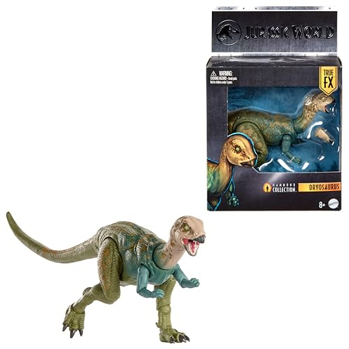 Mattel Jurassic World Hammond Collection Dinosaur Action Figure Dryosaurus, Premium Design with Realistic Eyes, 17 Articulated Joints & Swappable Jaw