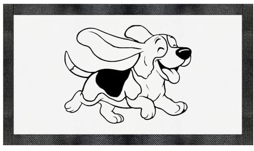 Azeeda 'Running Basset Hound' Pet Feeding Mat (PM00033057)