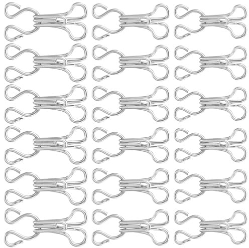 Elegaperma 240 Pcs Hook and Eye Fastenings for Clothes, Silver Hooks and Eye Latches for Clothes Sewing,Spring Hooks and Eyes for Sewing Dress Skirt Craft and Bra Hook Replacement (7/8/9mm)