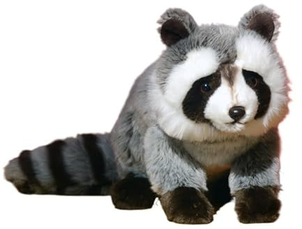 HCGX Süßes 50 cm großes Waschbär-Plüschtier, weiches Stofftier, realistische Tierpuppe (Procyon lotor)