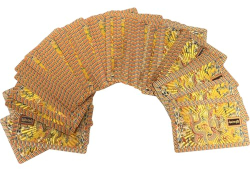 Goldene Poker Spielkarten 1 Pack, Pvc, Deck mit Goldfolie Weihnachten Party | Intrikates Gold Drachendesign, Doppelseitiges Muster, Glatte Oberfläche, für Kartentisch