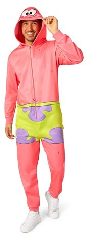 OppoSuits Patrick Onesie für Erwachsene Pink Small | Nickelodeon Einteiler Pyjama | Lockerer Schnitt mit Taschen