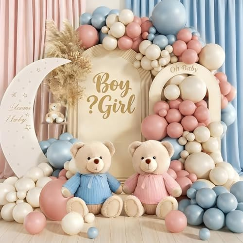 Kit Arche Ballon Rose Bleu Poussiéreux, 113 Pièces Ballons Révéler Le Genre