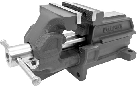 WELDINGER professional Schraubstock 100 mm unzerbrechlich leichtgängig feste Basis Rohrspannbacken