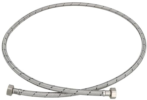 KOTARBAU® Flexschlauch 1/2“ x 1/2“, Wasserschlauch, Panzerschlauch 150 cm | Anschlussschlauch für Armatur, Schlauch Für Wasserhahn, Edelstahlummantelt, Silber