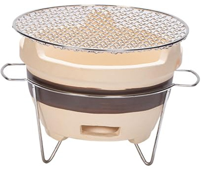 Kleiner Tonkeramik Holzkohleofen, Holzkohlegrill für Drinnen und Draußen | Tragbarer Tischgrill | Keramik-Grillofen | Kompakter Barbecue-Grill für Camping, Picknick | belüftetes Design | Picknickgrill