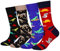 Cansok Herren Socken Waden Mannschafts Neuheit Dinosaurier-Socken Packung mit 4