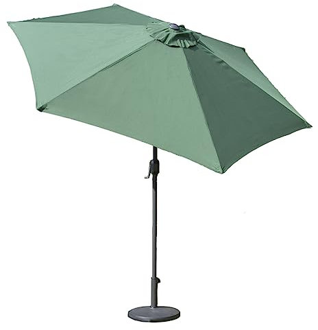 GardenKraft Parasol à manivelle et inclinable Vert foncé 2,7 m L 140(cm) x W 14(cm) x H 14(cm) Vert foncé