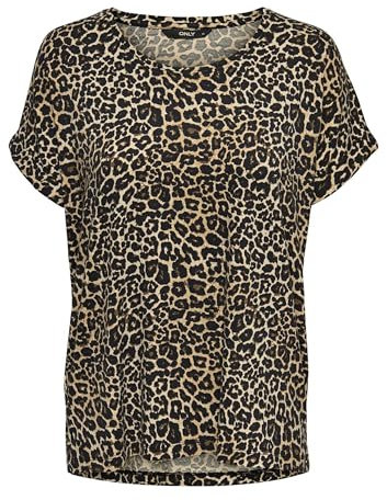 ONLY Women's Onlmoster Aop S/S Top Noos Jrs T Shirt, Multicoloured (Black Aop: Leo Aop), XS UK