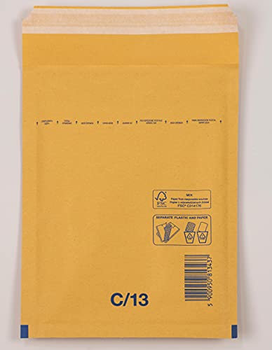 100 Stück Luftpolsterumschläge Luftpolstertaschen Versandtaschen Gr. C3 / DIN A5/B6+ (170 x 225 mm außen) Farbe braun