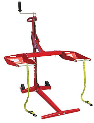 MoJack Craftsman 45099 Lift-500lb Lifting Capacity, Fits Most Residential and Zero Turn Riding Lawn, Folds Flat for Easy Storage, Use for Mower Maintenance or Repairs, Red