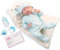 jc toys La Newborn Puppe für Neugeborene, 38 cm, weicher Körper, inklusive Strampler, weiche Decke mit Kapuze und 4 Zubehörteilen, blau, entworfen in Spanien von Berenguer, ab 2 Jahren