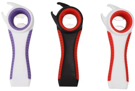 Flaschenöffner für Senioren, Dosenöffner mit Verschluss, Glasöffner Greifer, Glasöffner Flaschenöffner, 3er Pack Rutschfeste Flaschendeckel Dosenöffnergriff für Senioren mit Schwachen Händen