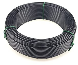 Garmix Spanndraht Bindedraht Schwarz Maschendraht Zaun Metall Draht (100m, 3,1mm)
