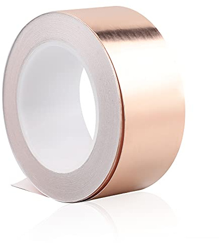CPROSP Kupferband gegen Schnecken 20 m x 70 mm, Abschirmband Kupferfolie | Kupferklebeband 0,05 mm Dick; EMI Kapton Tape Hitzebeständige