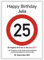 Verkehrsschild - Bild - 25. Geburtstag - Wunschname - personalisiertes Geschenk - Kunstdruck - Geschenkidee Glückwunsch Karte