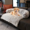 MoonxHome Plüsch-Hundebett mit Schaumstoff-Nackenpolster, Plüsch-Haustierbett für große Hunde, Universal-Haustiermöbelschutz, Schlafsofabezug, maschinenwaschbar braun groß